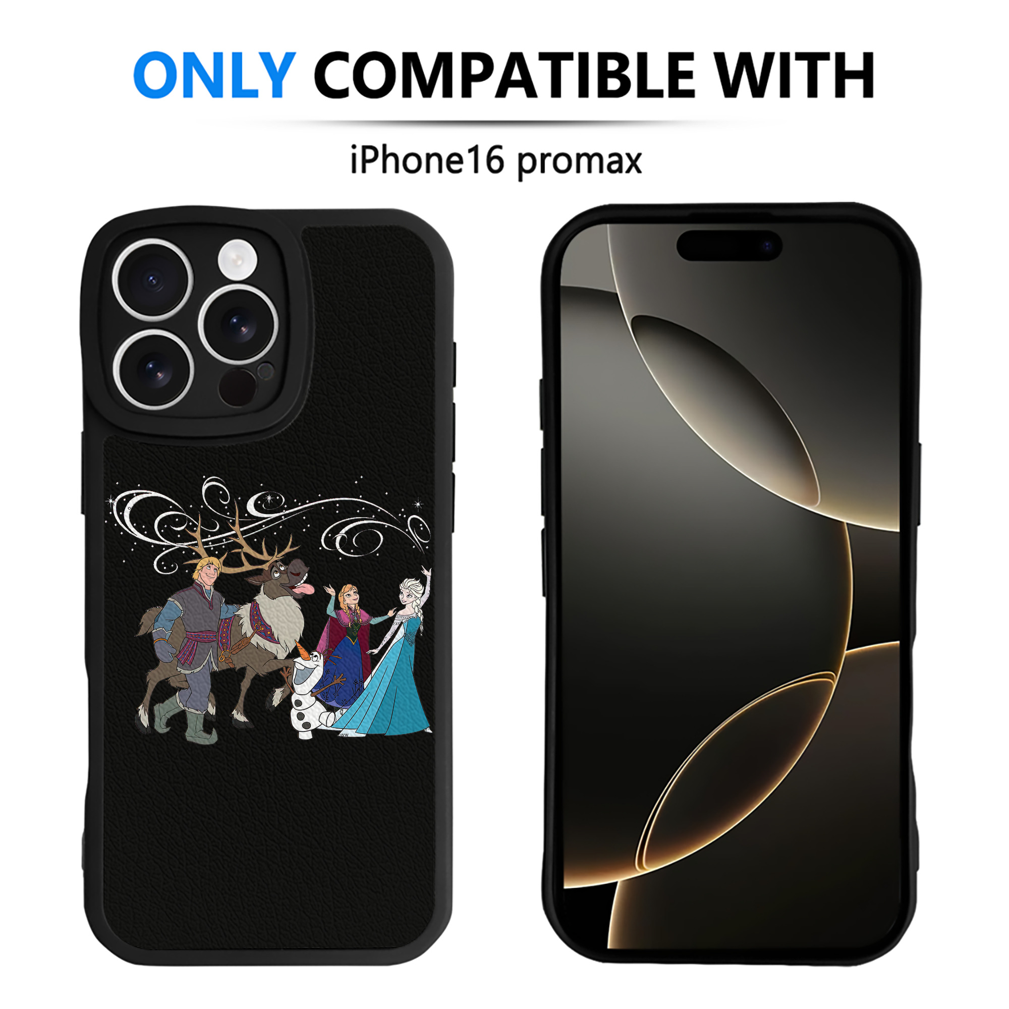 （画像用） アナと雪の女王 アンナ エルサ Frozen Anna Elsa 【iPhone 16シリーズ対応】シリコンスマホケース（レザー調） 材質：シリコン